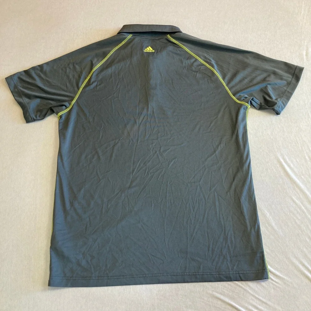 Adidas Golf Mens L Adizero‎ Polo Shirt Gray Lime Green Z87641 Large